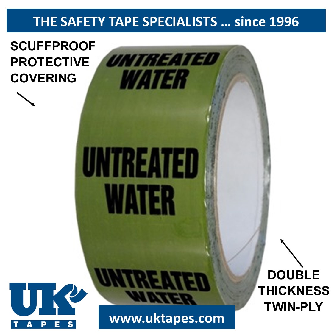 UNTREATED WATER Pipe Marking Tape