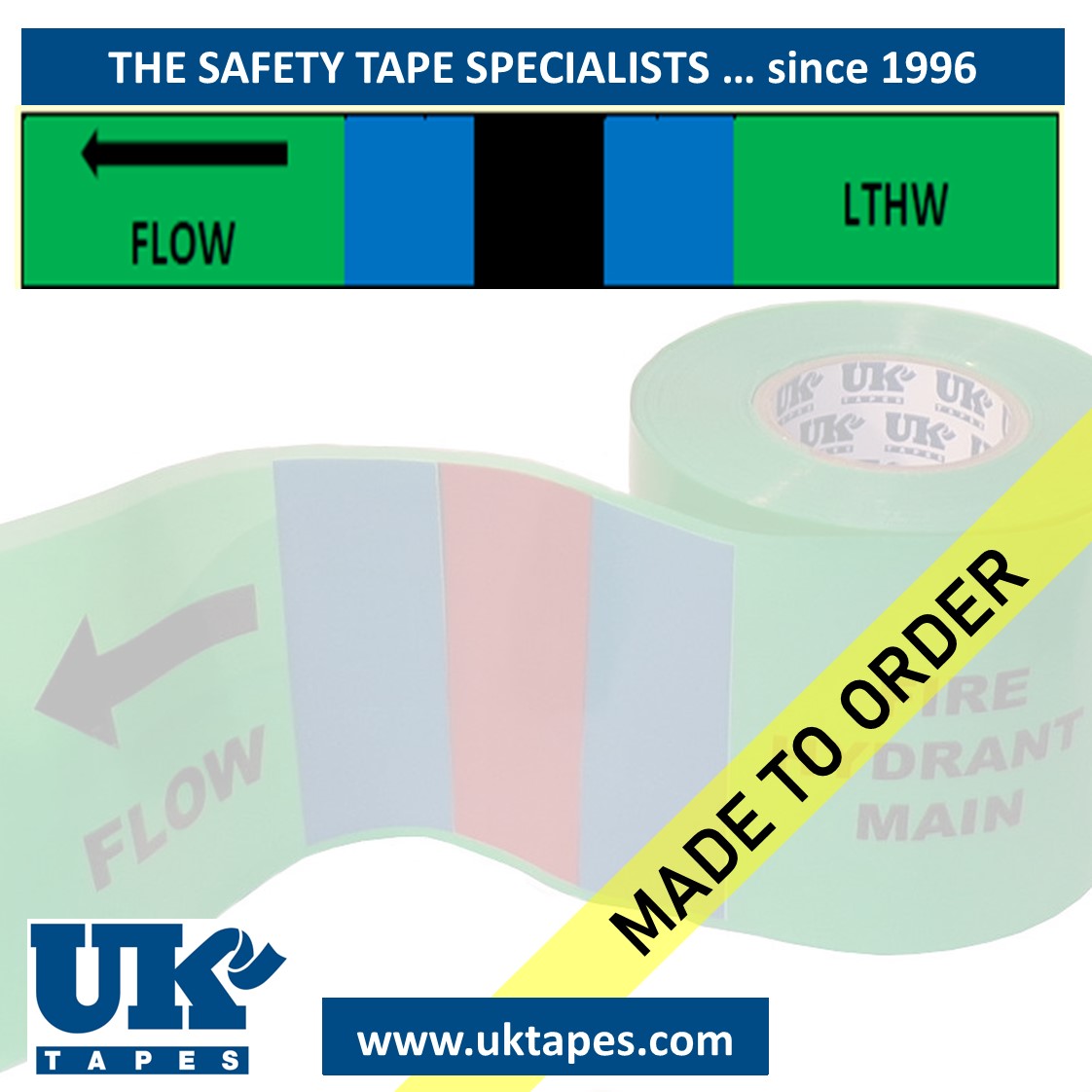 BS1710 Buried pipe tape: LTHW