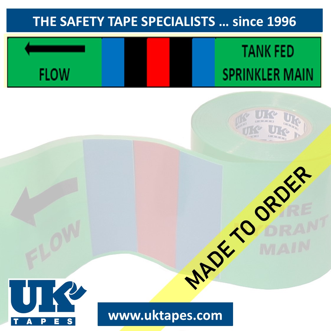 BS1710 Buried pipe tape: Tank fed sprinkler main