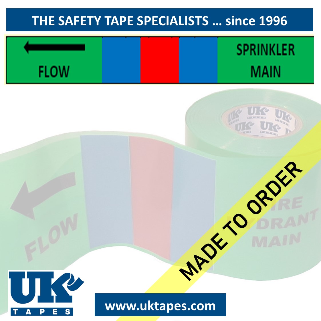 BS1710 Buried pipe tape: Sprinkler main