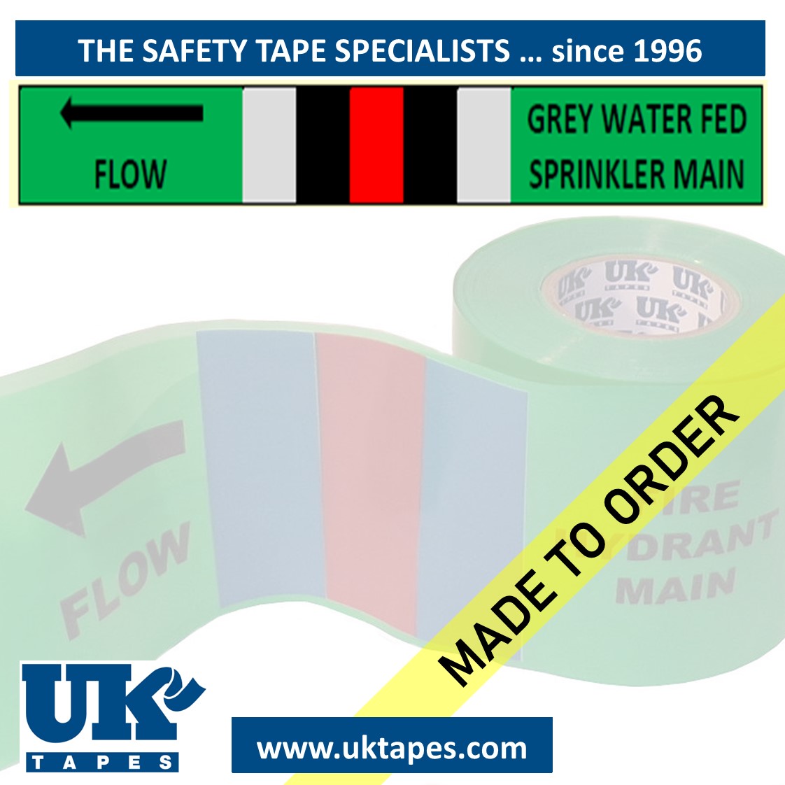 BS1710 Buried pipe tape: Grey water fed sprinkler main