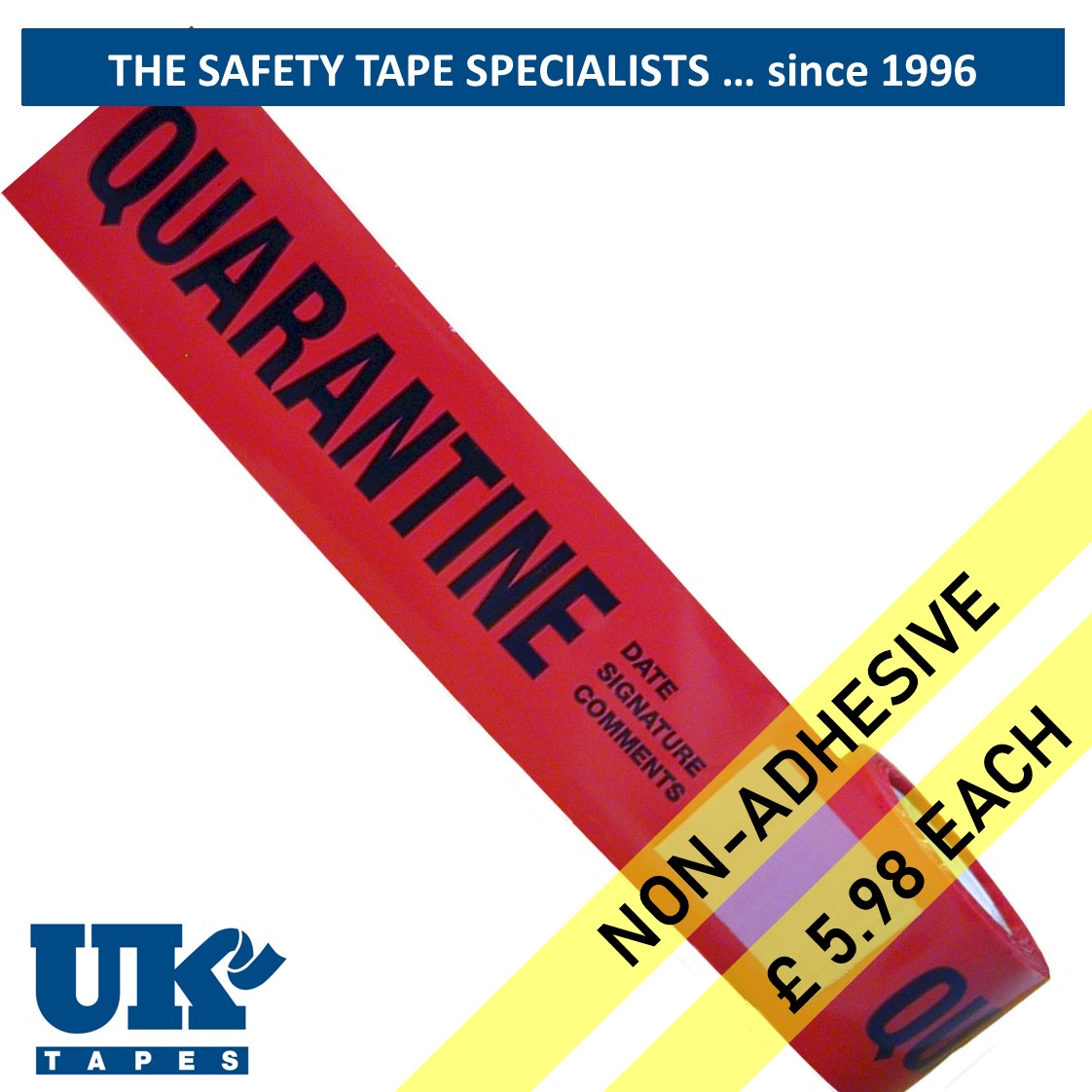 QUARANTINE non-adhesive cordon tape