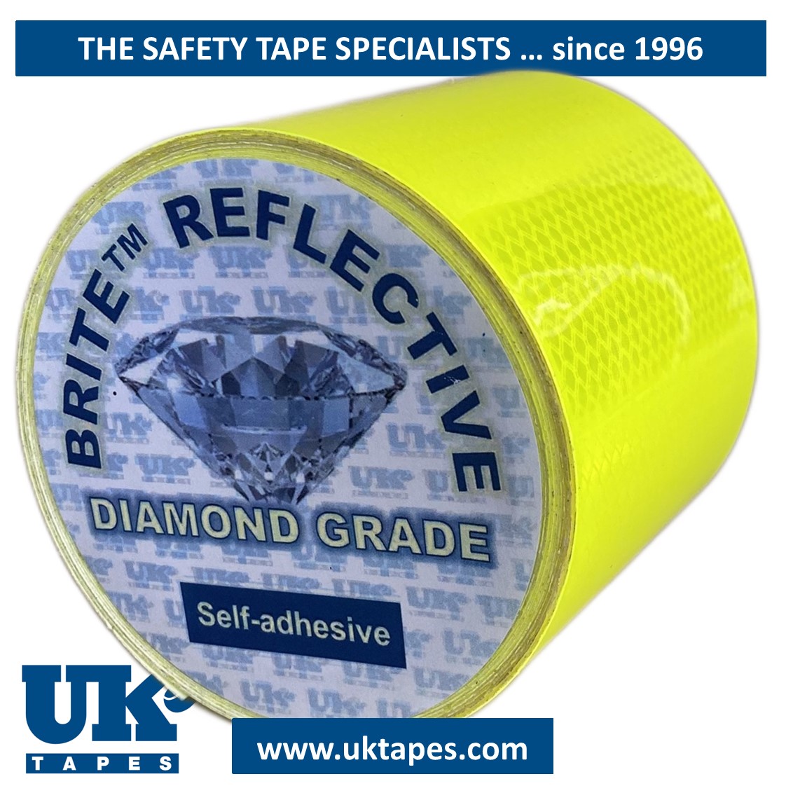 DIAMOND Grade reflective tape: fluoro yellow (100mm x 10M)