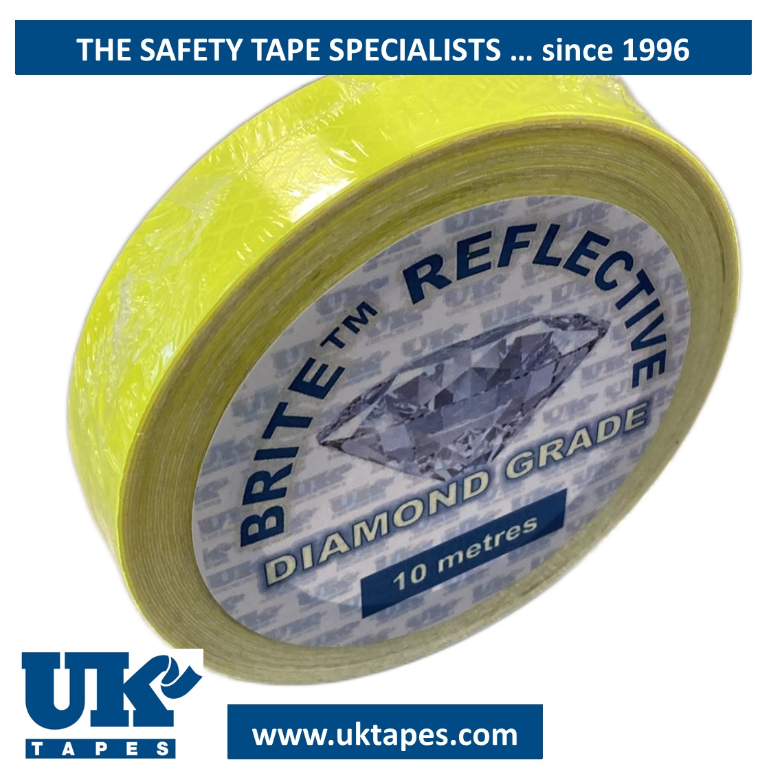 DIAMOND Grade reflective tape: fluoro yellow (25mm x 10M)