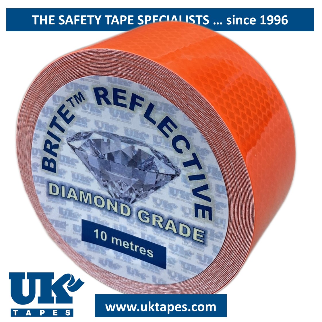 DIAMOND Grade reflective tape: fluoro orange (50mm x 10M)