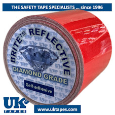 DIAMOND Grade reflective tape: red (100mm x 10M)