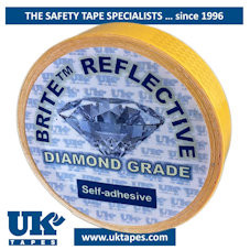 DIAMOND Grade reflective tape: yellow (25mm x 10M)