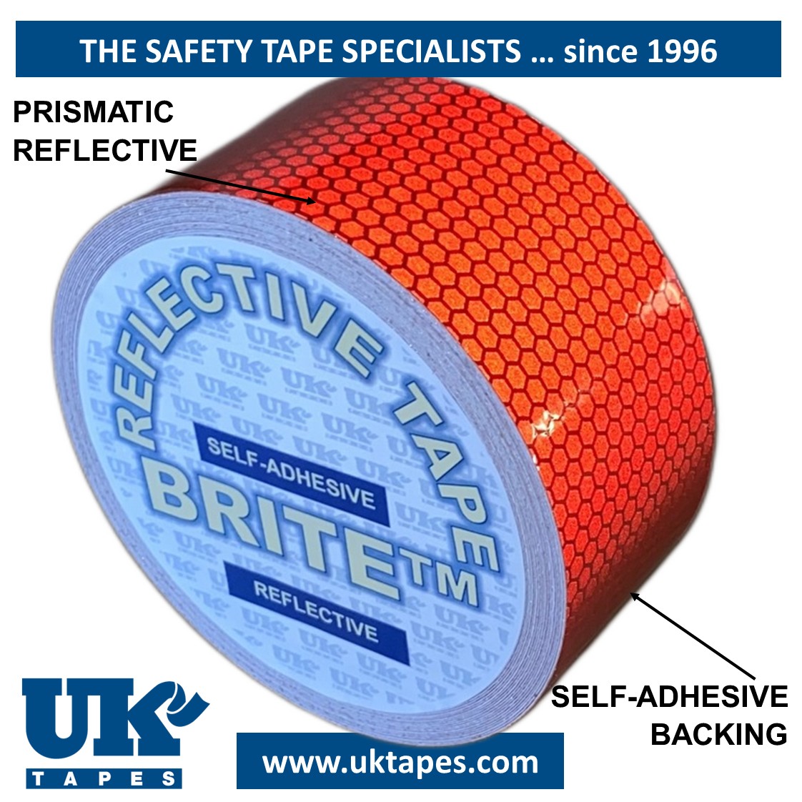 HI-INTENSITY PRISMATIC Reflective Tape: red (50mm x 10M)