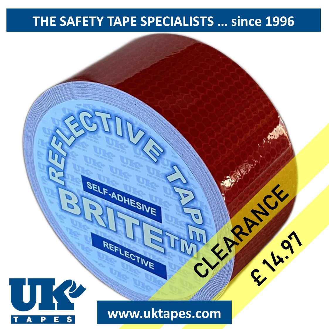 HI-INTENSITY PRISMATIC Reflective Tape: red (50mm x 5M)