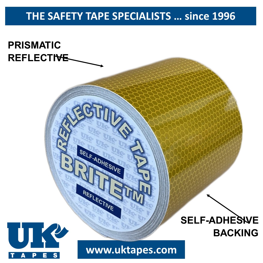 HI-INTENSITY PRISMATIC Reflective Tape: yellow (100mm x 10M)