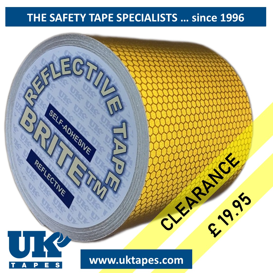 HI-INTENSITY PRISMATIC Reflective Tape: yellow (100mm x 5M)