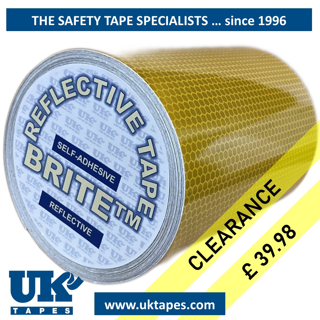 HI-INTENSITY PRISMATIC Reflective Tape: yellow (150mm x 5M)