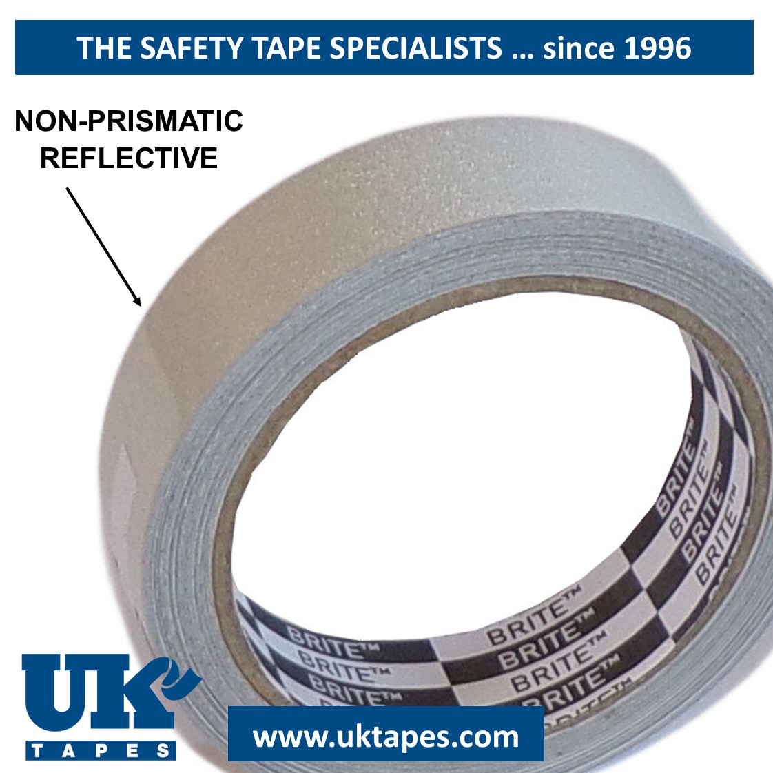 Silvery white reflective tape (25mm x 10M)