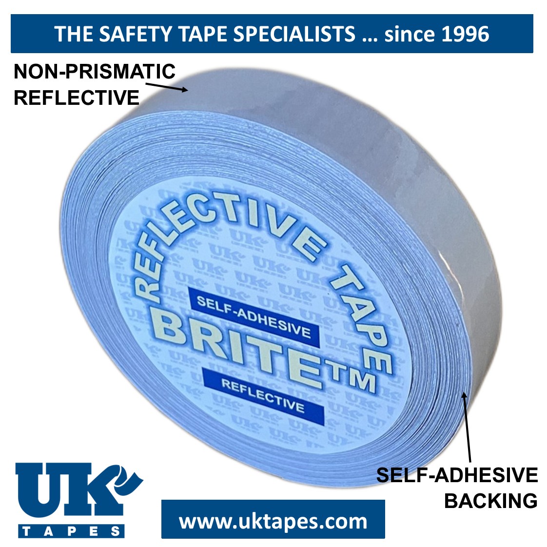 Silvery white reflective tape (25mm x 45M)