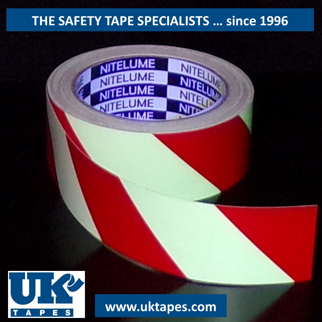 NITELUME&trade; tape: red stripes