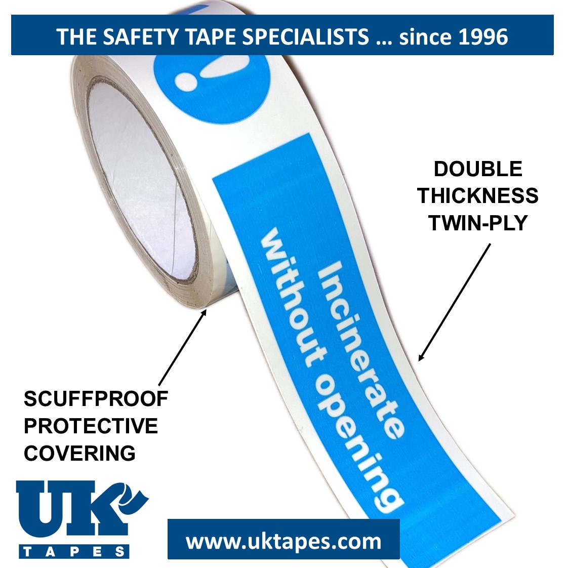 INCINERATE WITHOUT OPENING Adhesive tape