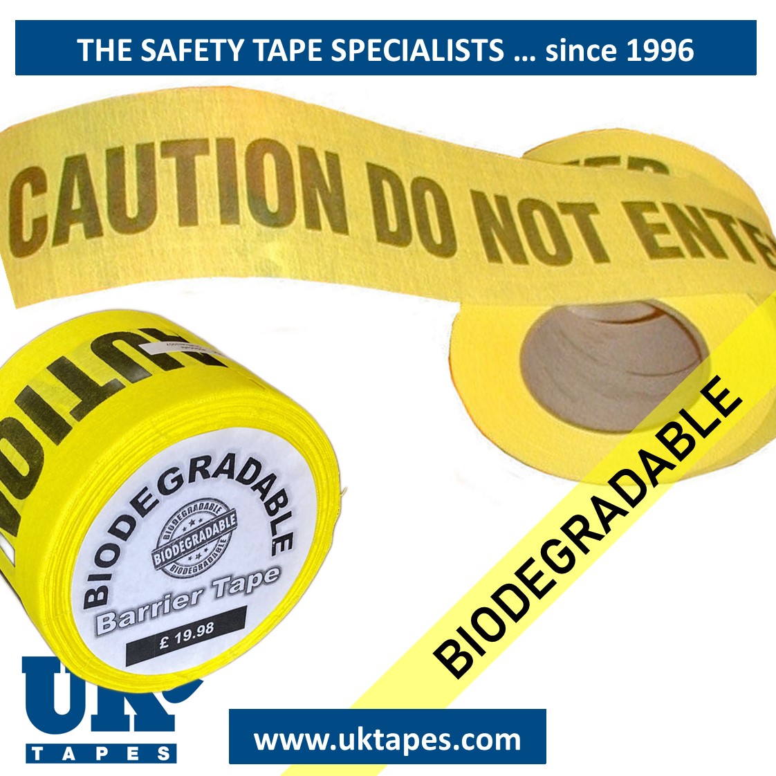 CAUTION DO NOT ENTER biodegradable barrier tape