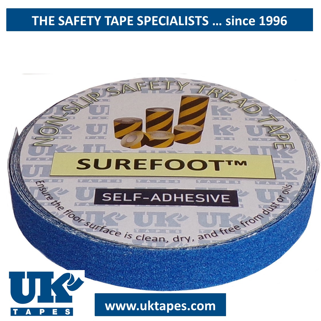 SUREFOOT&trade; Anti-slip tape: blue (25mm)
