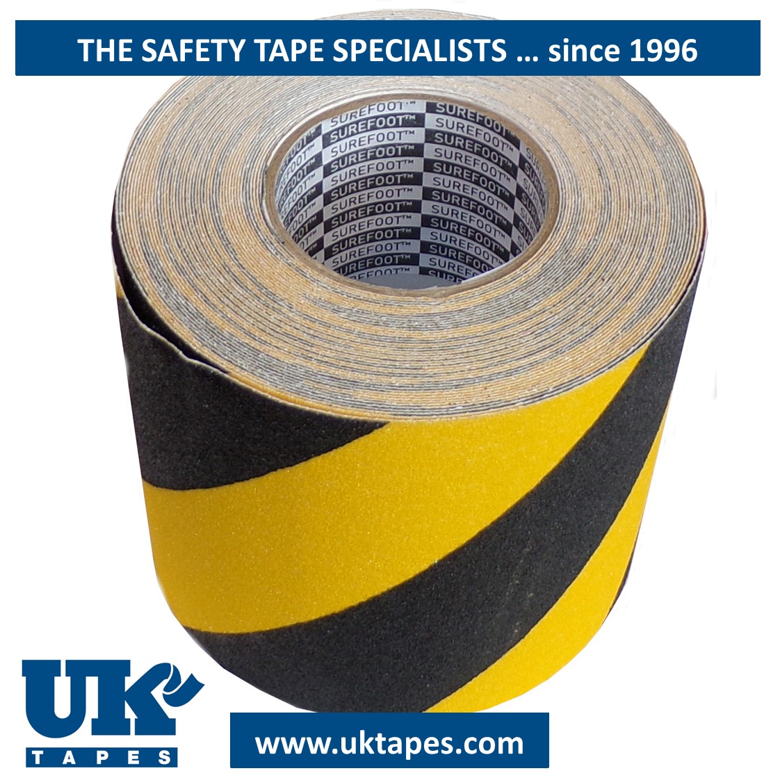 SUREFOOT&trade; Anti-slip tape: black & yellow (200mm)
