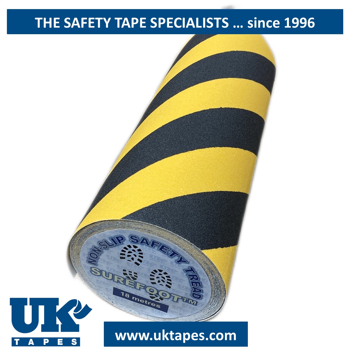 SUREFOOT&trade; Anti-slip tape: black & yellow (450mm)