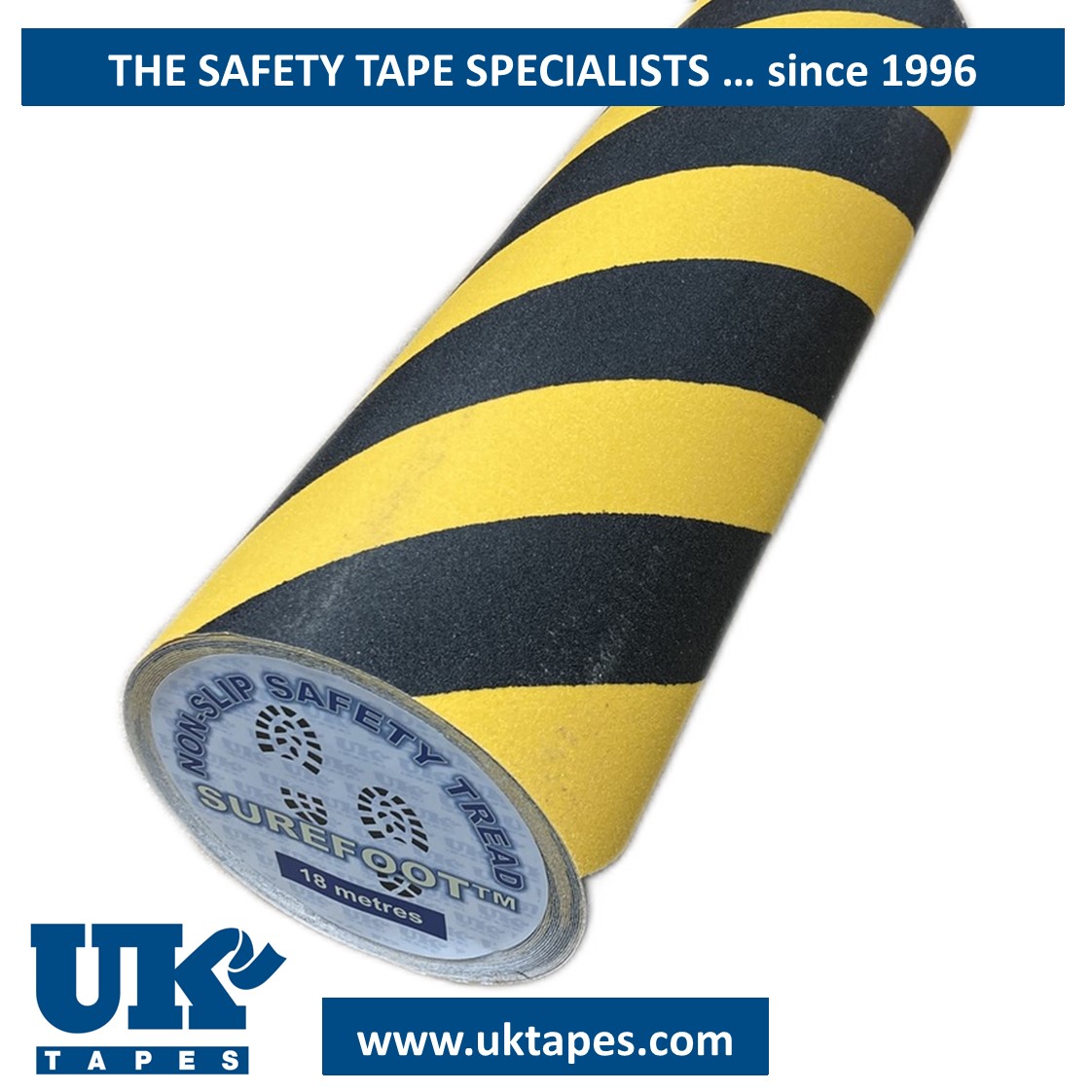 SUREFOOT&trade; Anti-slip tape: black & yellow (550mm)
