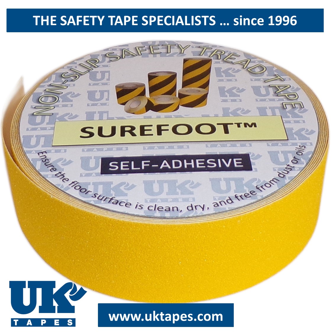 SUREFOOT&trade; Anti-slip tape: yellow (50mm)