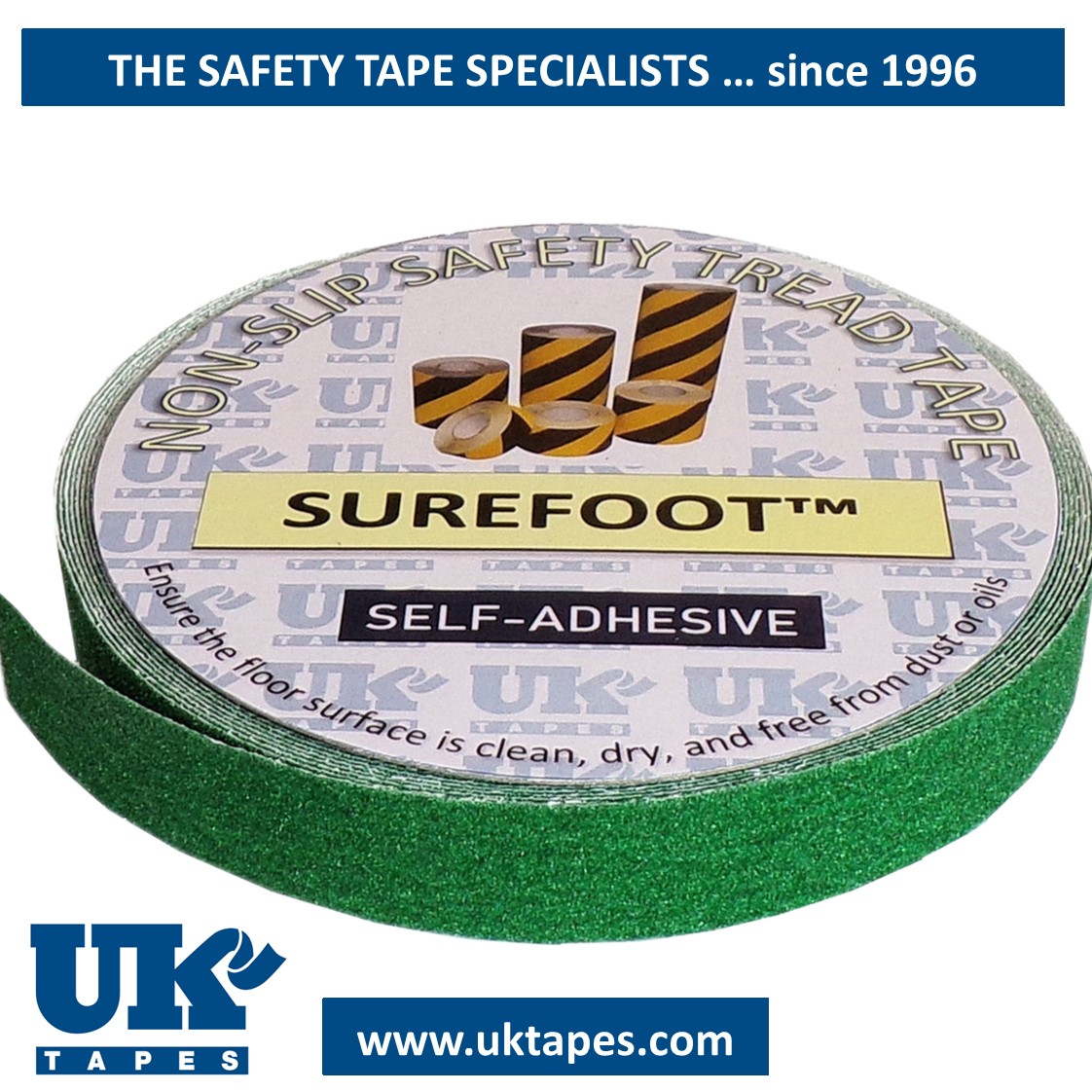 SUREFOOT&trade; Anti-slip tape: green (25mm)
