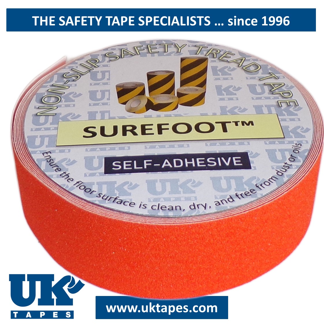 SUREFOOT&trade; Anti-slip tape: orange