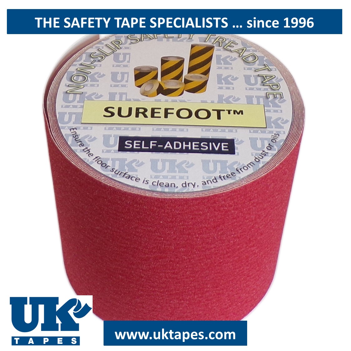 SUREFOOT&trade; Anti-slip tape: red (150mm)