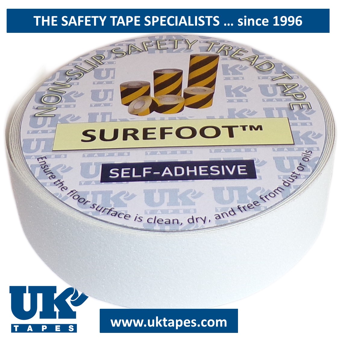 SUREFOOT&trade; Anti-slip tape: white