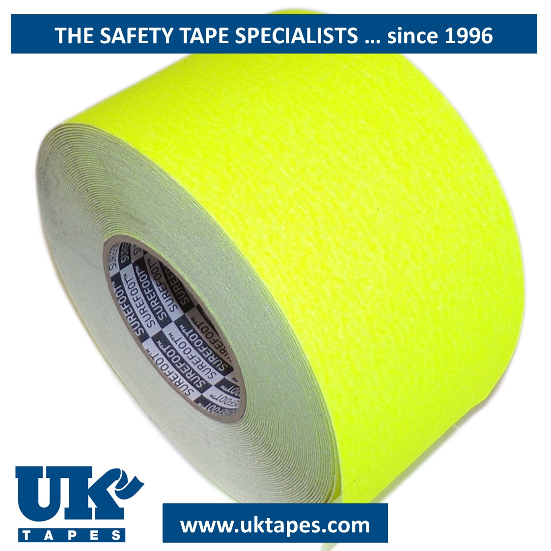SUREFOOT&trade; Anti-slip tape: hi viz yellow (100mm)